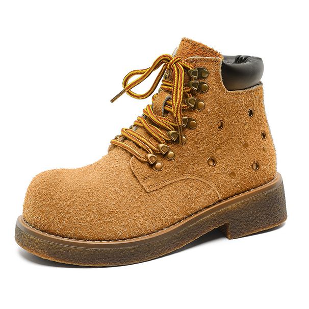 Martin Boots Tooling Boots Heightening Short Boots Tough Guy Big Head High Top Rhubarb Boots_vogvips.com