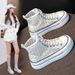 Breathable Mesh High Top Hidden Wedge White Sneakers Women Lightweight Soft 2025 Summer New Versatile Thick Sole Board_vogvips.com