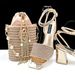Women's shoe bag set Fringe embellished ankle strap Simple elegant banquet or everyday_vogvips.com