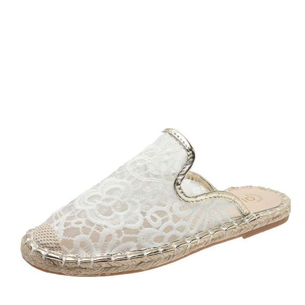 Mesh 35-43 Large Size Fisherman Slippers For Women 2025 Summer New Fashion Slip-on Flat Shoes_vogvips.com