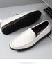 Crocodile Pattern Casual Leather Shoes Men's Soft-soled Foot Cover Lazy Beanie Shoes Driving Shoes Dad Shoes_vogvips.com