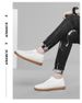 Explosive Lying Woven Shoes Sports And Leisure Board Shoes Non-slip Bee Tendon Invisible Inner Height Increase Lying Woven Small White Men's Shoes_vogvips.com
