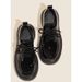 Bottom Small Leather Women's Shoes, Black Patent Leather, England Style Lace Up Height Increasing Casual Shoes,_vogvips.com