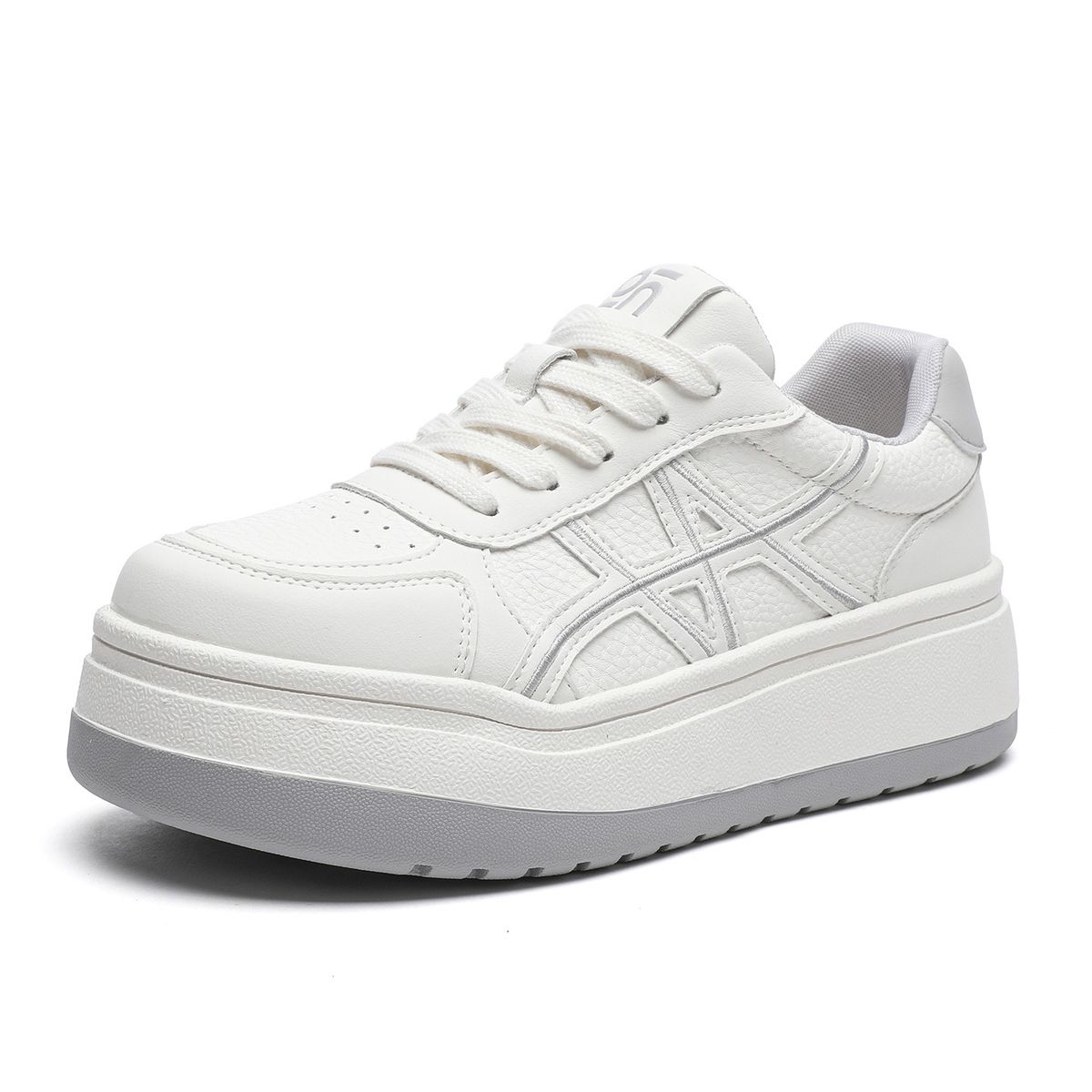 Platform White Shoes Women 2026 New Spring All-in-one Niche Sports Shoes Korean Version Flat Casual Comfortable Plate Shoes_vogvips.com