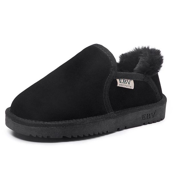 EBV Designer Shoes 2025 New Genuine Leather Snow Boots Fashionable And Versatile Retro Cotton Shoes For Women_vogvips.com