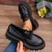 Large Size Loafer Small Shoes For Women Black Platform Small Shoes For Women Small Single Shoes_vogvips.com