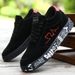 Men's Lightweight Casual Sneakers. Everyday Outdoor Running Skate Shoes For Men. Colors: Black And Red. Sizes: 39 To 48._vogvips.com