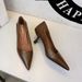 7098-2 French Style Office Comfortable Versatile Commuting Work Pointed Toe High Heels Women Thin Heel Non-Chafing_vogvips.com
