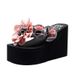 Summer Non-Slip Fashion Outdoor 3cm Floral Flip-Flops Wedge Women's Beach Vacation Slippers_vogvips.com