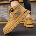 European Warm Series Leather Patchwork Fashion No-Tie Rotating Button Martin British Style Workwear Sports Casual Versatile Men's Boots_vogvips.com