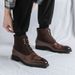 European Warm Series Men's British Style Mid-High Top Leather Shoes Brogue Business Casual Ankle Fashion Pointed Toe Work Martin Boots_vogvips.com