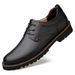 Autumn New Soft Sole Two-Layer Cowhide Business Casual Men's Formal Leather Patchwork Lace-Up Single Shoes_vogvips.com