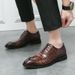 2025 Spring And Autumn New Business Formal Office Leather With Pointed Stone Pattern Emed Fashion Large Men's Shoes_vogvips.com