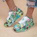 New Thick Sole Fashion Print Lace Up Sports Women's Round Head 43 Size Couple Casual Shoes_vogvips.com