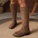 Autumn European American Style Plus Size Over-The-Knee Suede Boots With Side Zipper British Slim Fit Women's_vogvips.com