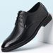 Black Round Toe Slip-Resistant Dress Shoes For Men Wide Fit Comfortable Business Footwear_vogvips.com