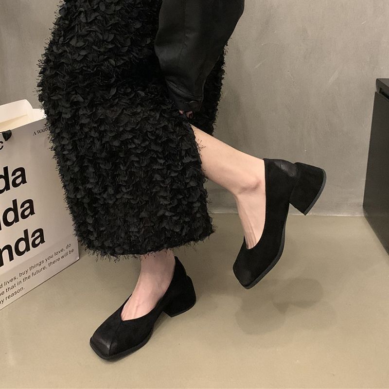 High Hld Coars Follow-up 2025 Nw Fashion Spring And Autumn Frnch Shallow Mouth Mary Jan Womn's Shos Gntl_vogvips.com