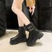 Martin For Women British Style Thick Sole Platform Lace-Up 2023 Autumn Winter New Versatile Motorcycle Short Boots Round_vogvips.com