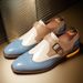 Euro Step New Color-Block Brogue Carved Large Size Business Formal Casual Leather British Versatile Men's Shoes_vogvips.com