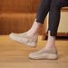 Round Toe Fitting Single Shoe And Soft 2024 New Summer Thick Sole Small White Shoes For Women Female Hollow Out Loafers_vogvips.com