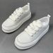 Men's High-End Genuine Leather White Men's Thick Soled Sponge Cake Trendy Versatile Casual Big Toe Shoes_vogvips.com