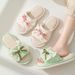 Cross-border Lace Bow Linen Slippers Summer Household Indoor Cool Slippers European And American Cotton And Linen Cool Slippers Women_vogvips.com