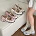 Pink Retro French Style Shallow Mary Jane Shoes For Women Summer 2025 New Versatile Pair With Dress Chunky Heel Sandals_vogvips.com