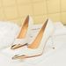 High Heels Stiletto Women's Shoes Snake Pattern Patent Leather Light Mouth Metal Pointed High Heel Single Shoes_vogvips.com