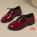 British Style Women's Lace-Up Loafers Plus Size Round Toe Dress Shoes Retro Style Spring Collection Size 43 Black Low Heel_vogvips.com