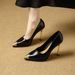 Waterproof Platform High Heels That Don't Tire The Feet, 2026 Spring And Autumn New Fashion Metallic Pointed Toe Stiletto Shallow_vogvips.com