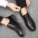 2026 Men's Leather Versatile Retro Casual Korean Style Trendy Work Business Non-Slip Height-Increasing Black Shoes_vogvips.com