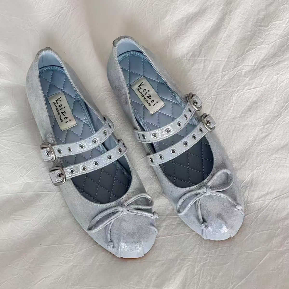 Cashmere Version ~ Suede Bow Ballet Shoes Women's Flat Soled One Strap Retro Shallow Mouth Single Shoes_vogvips.com
