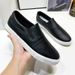 White Casual Elastic Low Cut Lazy Leather All Season Lightweight Rubber Flat Shoes, Men's Shoes_vogvips.com