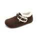 Round Toe Rubber Flat Casual Comfortable Woolen For Women Winter Fleece Lined Cotton Shoes With Hidden Wedge_vogvips.com