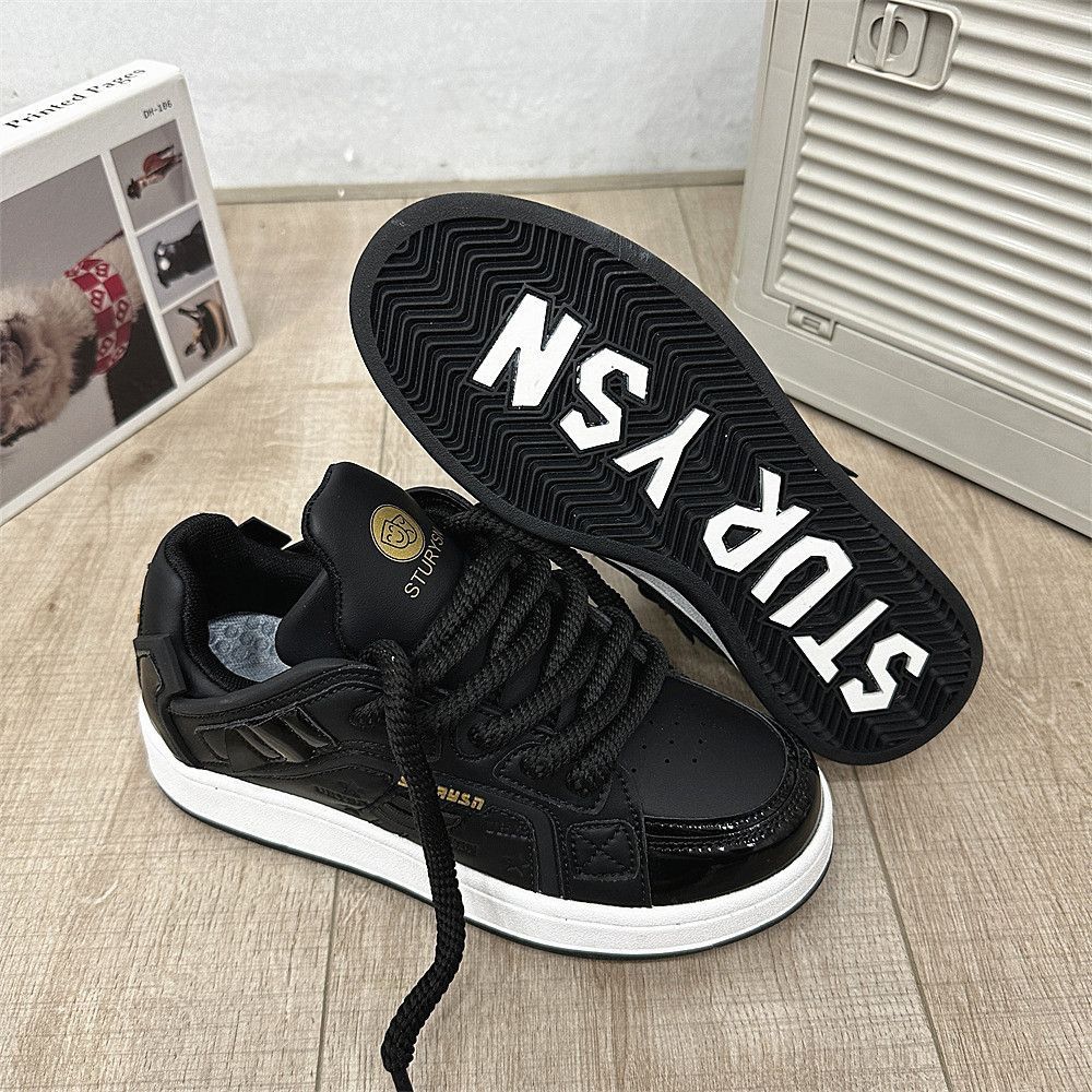 Women's Korean Style Trendy Design Casual Sneakers Lightweight Street Style Loafers Spring Autumn New Versatile Student Footwear_vogvips.com