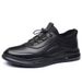 Men's Spring New Casual Business Versatile Fashion Trend Cushion Elastic Black Sports Leather Shoes_vogvips.com