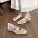 French Single Shoes Women's Square Head Beautiful Low Heel Ballet Shoes Retro Word With Mary Jane Shoes_vogvips.com