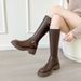 Platform For Women 2025 Autumn Winter New Style Petite Height Increasing Slimming High Tube Riding Over-the-Knee Long_vogvips.com