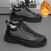 Men's Winter Outdoor Waterproof Anti-slip Snow Leather-fur Integrated Work Boots, Martin Boots With Plush Lining,_vogvips.com