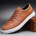 2025 Autumn New Men's Low-top Casual Korean Style Trendy Versatile British Business Leather Shoes Lace-up Sneakers_vogvips.com