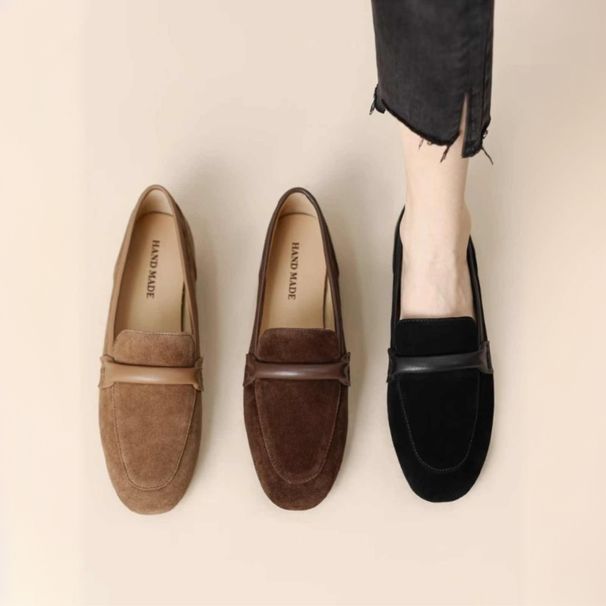 In-stock 979 French Retro Flat Loafers For Women, 2025 Spring And Autumn New British Style Soft Leather_vogvips.com