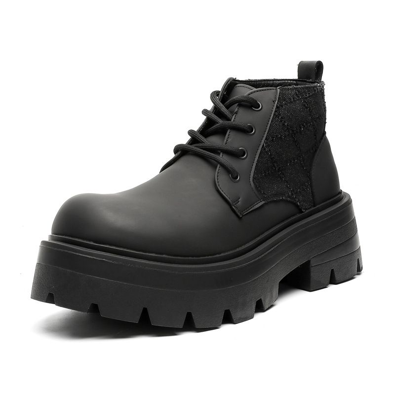 Large Size Martin Boots Men's Retro Tooling Boots Thick Sole Heightening Round Head Men's Boots_vogvips.com