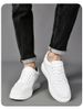 Men's Shoes Inner Height Increase Sports And Leisure Shoes, Small White Shoes, Low-top Cowhide Surface Thick-soled Running Sports Board Shoes_vogvips.com