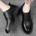 Euro Step Men's Winter Cowhide Business British Formal Wedding Brogue Youth Korean Style Trendy Casual Leather Shoes_vogvips.com