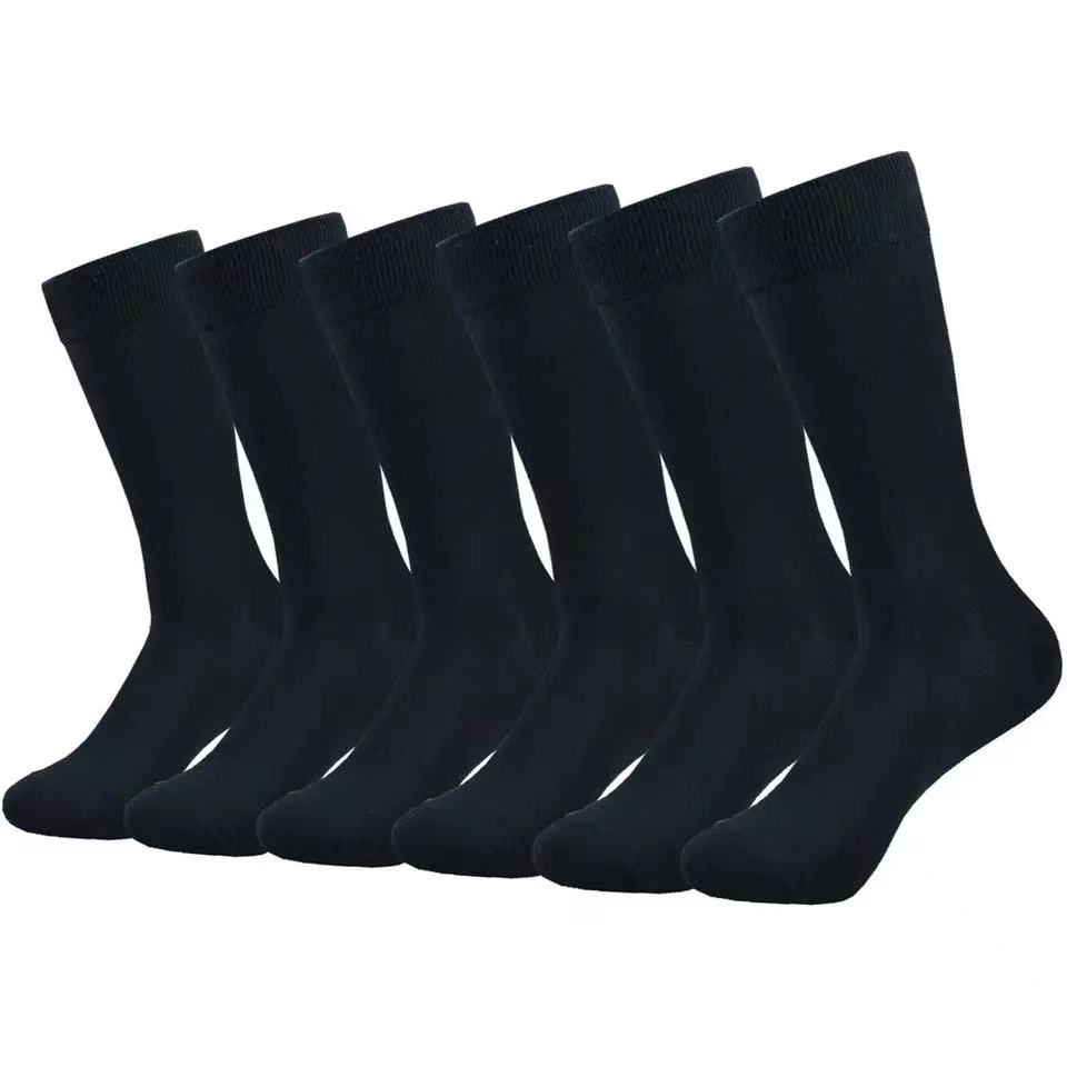6 Pairs Middle Tube For Men Solid Colour In White Black Streetwear Harajuku Fashion Breathable And Casual Socks_vogvips.com