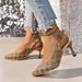 P N Pattern Large Size Stiletto High Heels For Women Spring And Autumn New Style Pointed Toe Shallow Mouth Buckle Back_vogvips.com
