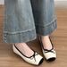 French-style Petite Height-increasing Ballet Flats For Women, Vintage Bowknot Slip-on Shoes_vogvips.com