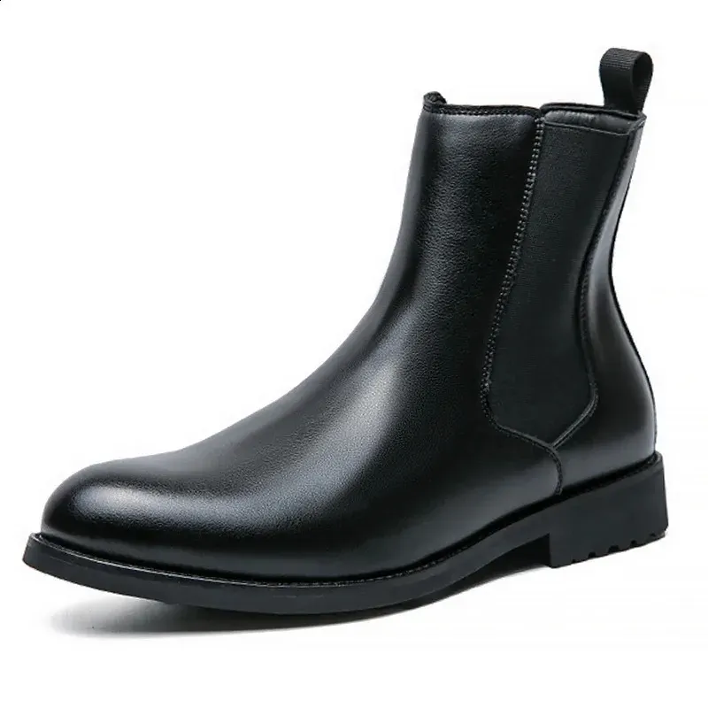 British Style Men Mid Calf Dress Business Formal Ankle Boots Autumn Men's Split Leather Shoes 240830_vogvips.com