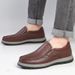 Casual Slip-On Loafers, New Simple Versatile One-Piece Leather Shoes For Men, Factory_vogvips.com