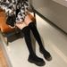 Over-the-Knee For Women, Long Elastic With Chunky Heels, 2023 New Autumn And Winter Knitted Sock Boots, Korean Style_vogvips.com